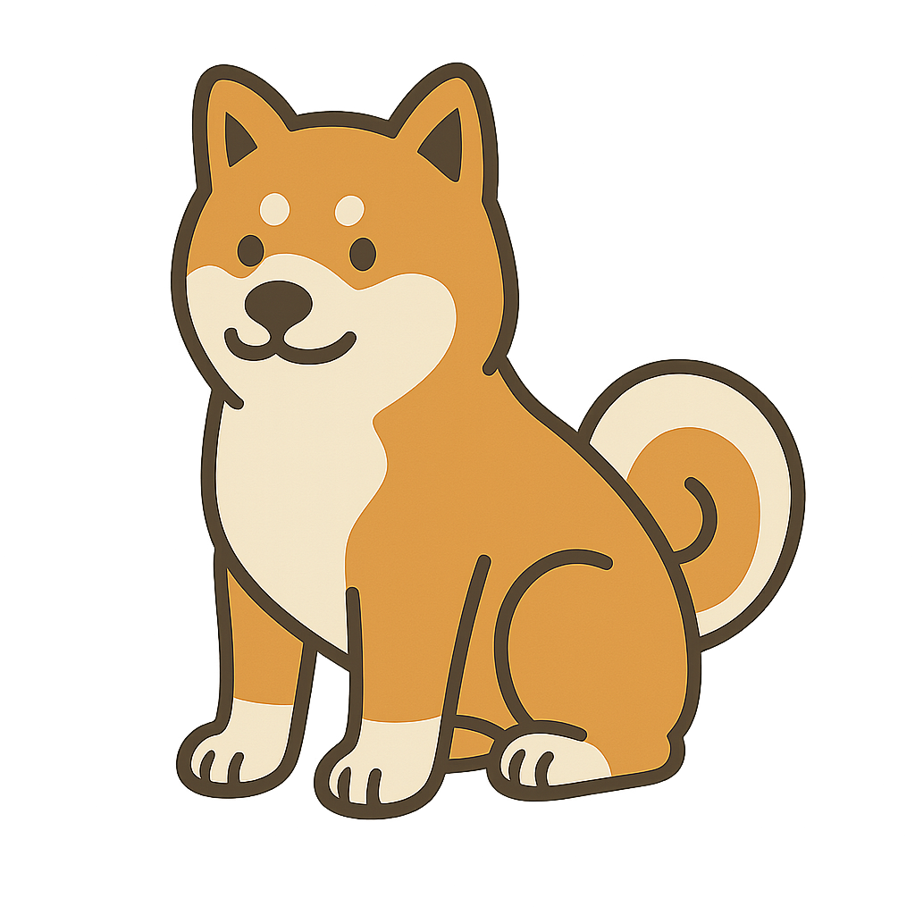 秋田犬のフリーイラストです