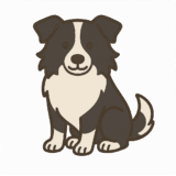 ボーダーコリーのフリーイラストです