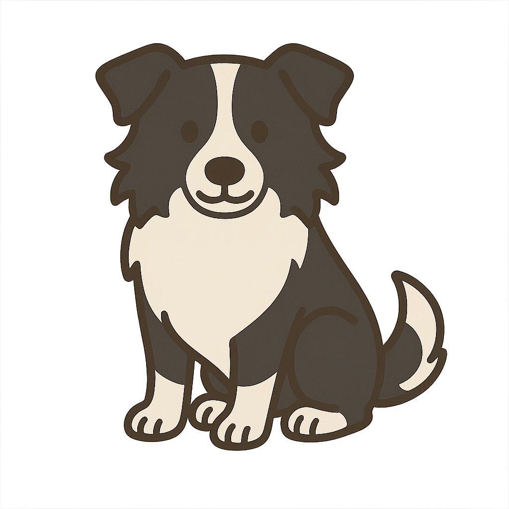 ボーダーコリーのフリーイラストです