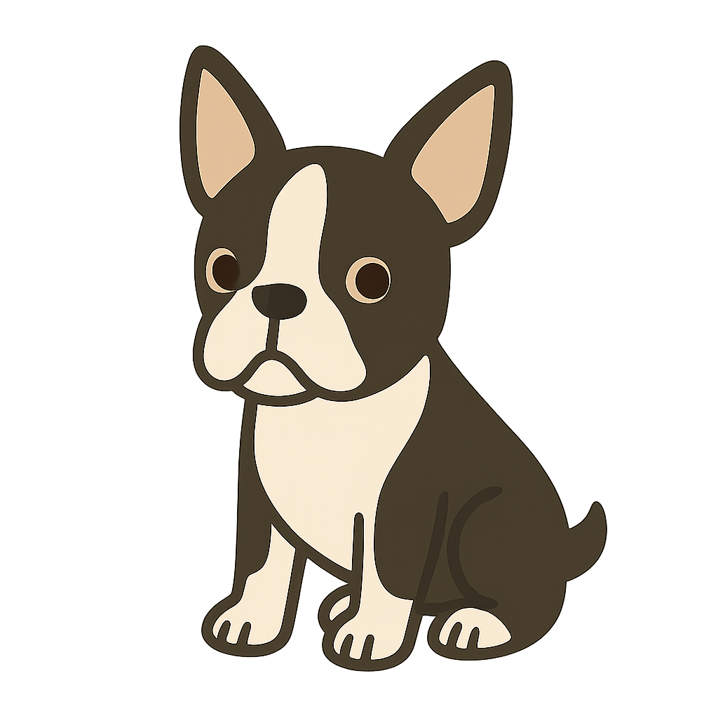 ボストンテリアのフリーイラストです