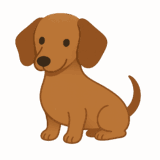 ダックスフンドのフリーイラストです