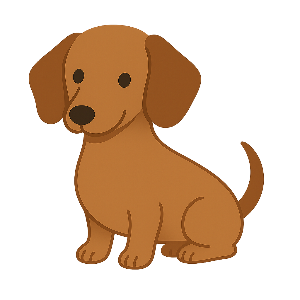 ダックスフンドのフリーイラストです