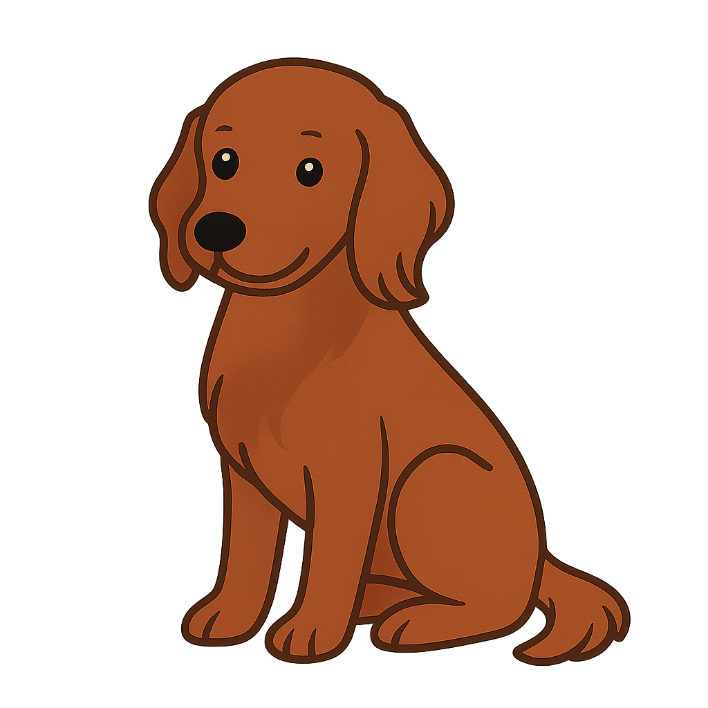 アイリッシュセッターのフリーイラストです