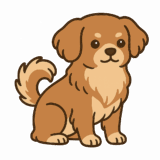 チベタンスパニエルのフリーイラストです