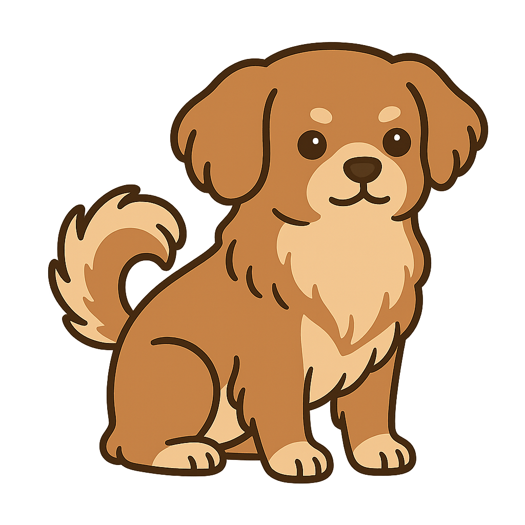 チベタンスパニエルのフリーイラストです