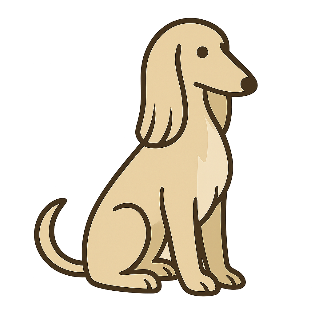 アフガンハウンドのフリーイラストです