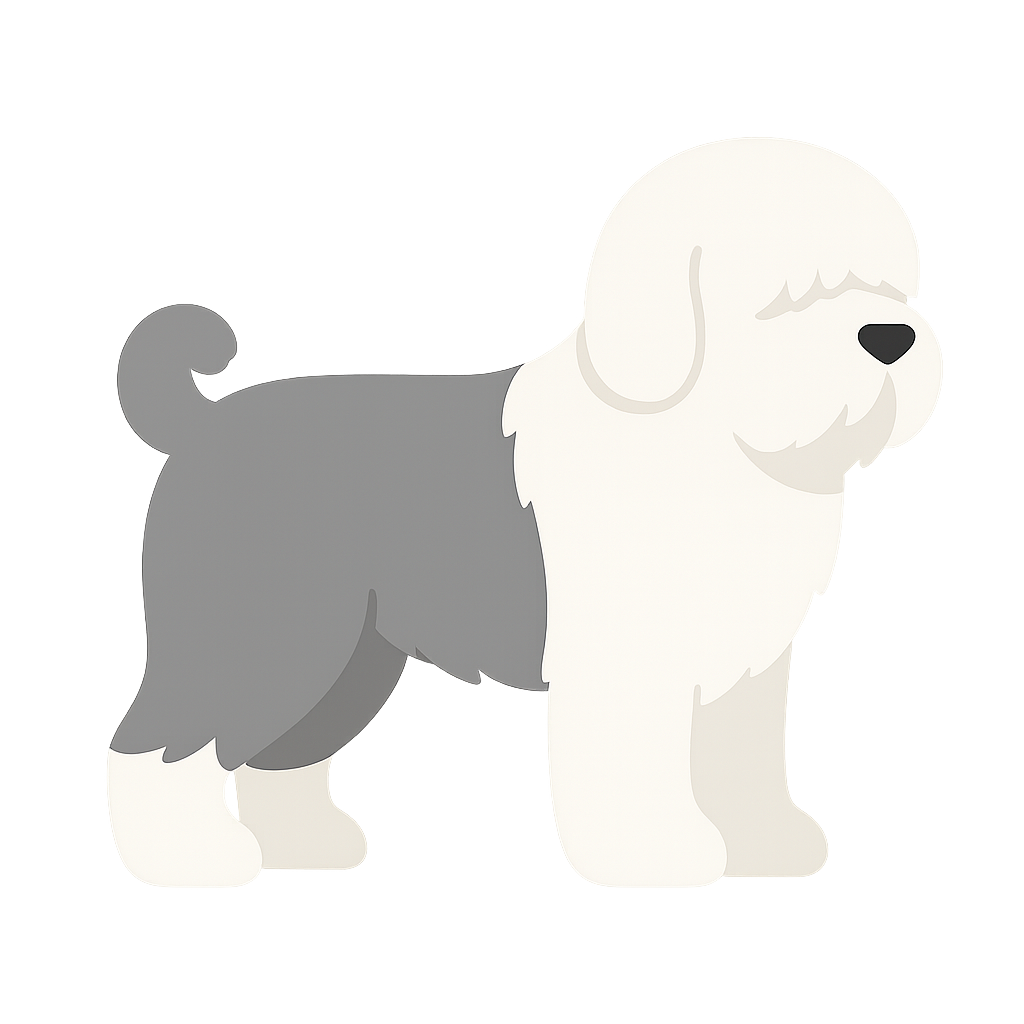 オールドイングリッシュシープドッグのフリーイラストです