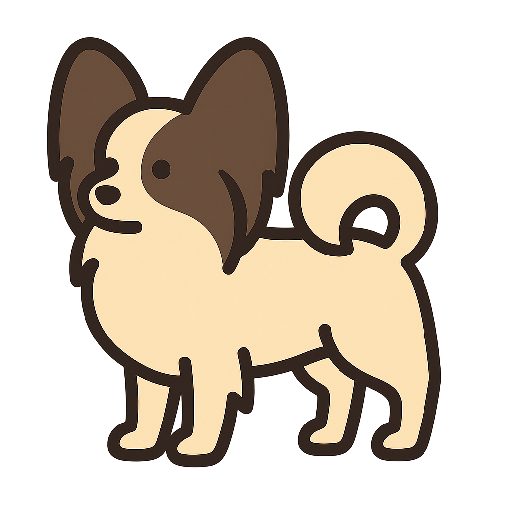 パピヨンのイラストです