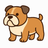 ブルドッグのフリーイラストです