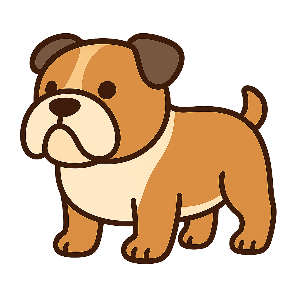 ブルドッグのフリーイラストです