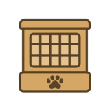 犬用ケージのワンポイントフリーイラストです