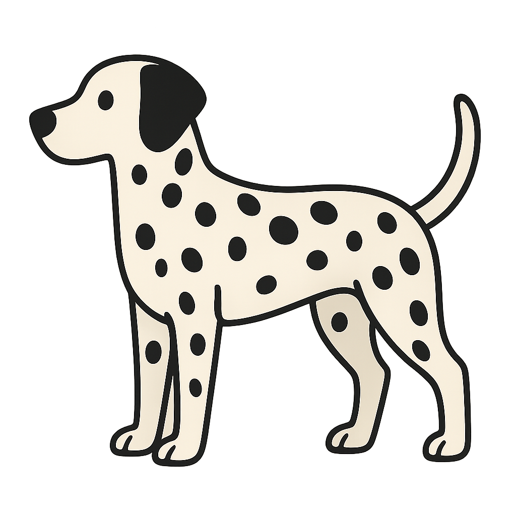 ダルメシアンのフリーイラストです