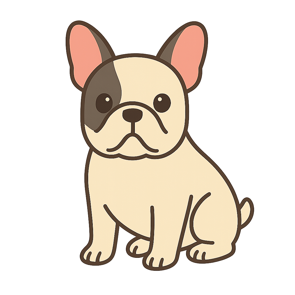 フレンチブルドッグのフリーイラストです