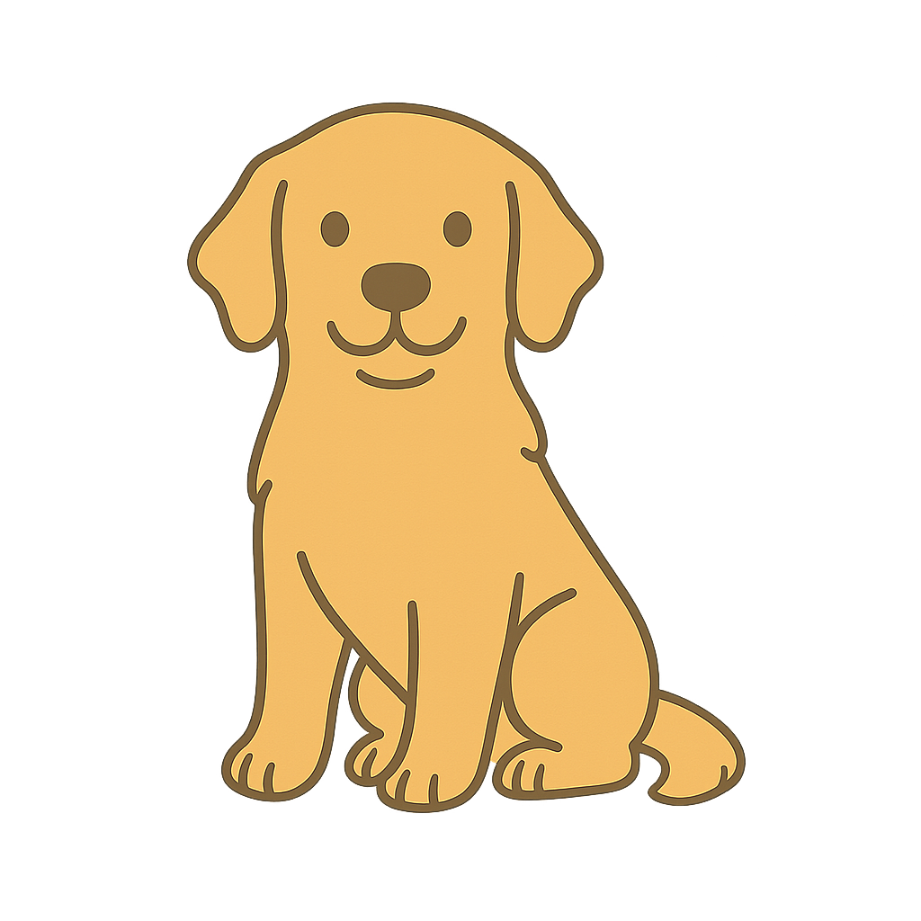 ゴールデンレトリバーのフリーイラストです