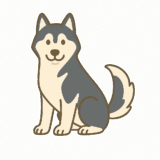 シベリアンハスキーのフリーイラストです