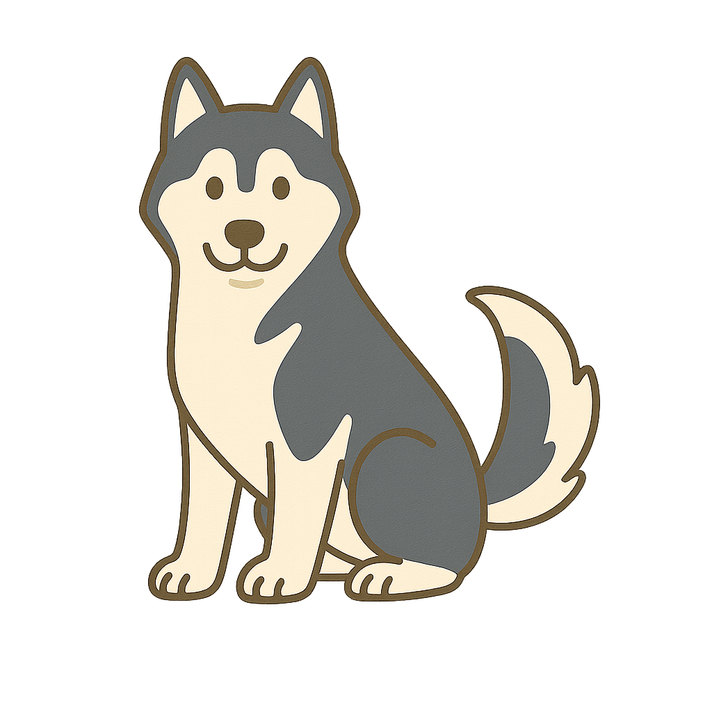 シベリアンハスキーのフリーイラストです