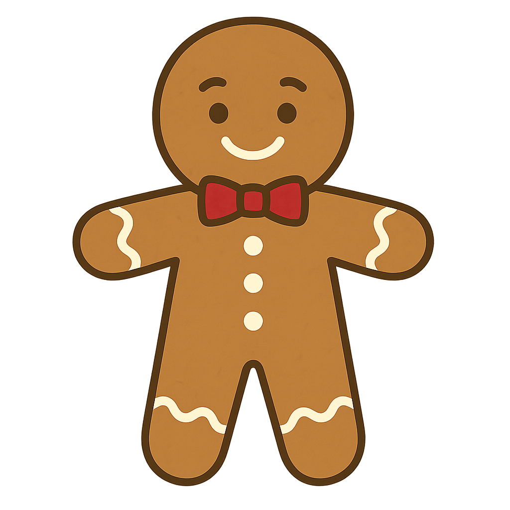 ジンジャーブレッドマンのフリーイラストです