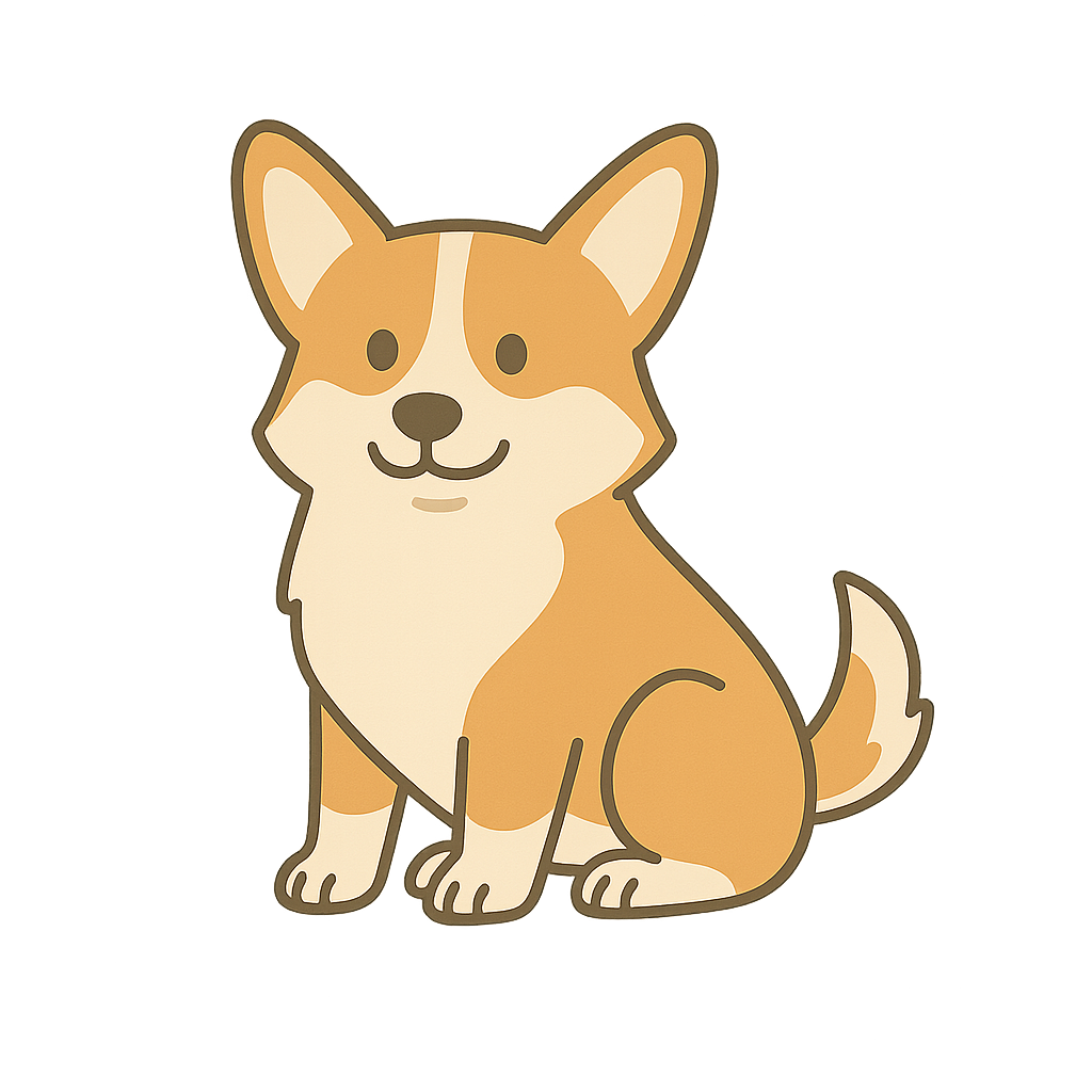 コーギーのフリーイラストです