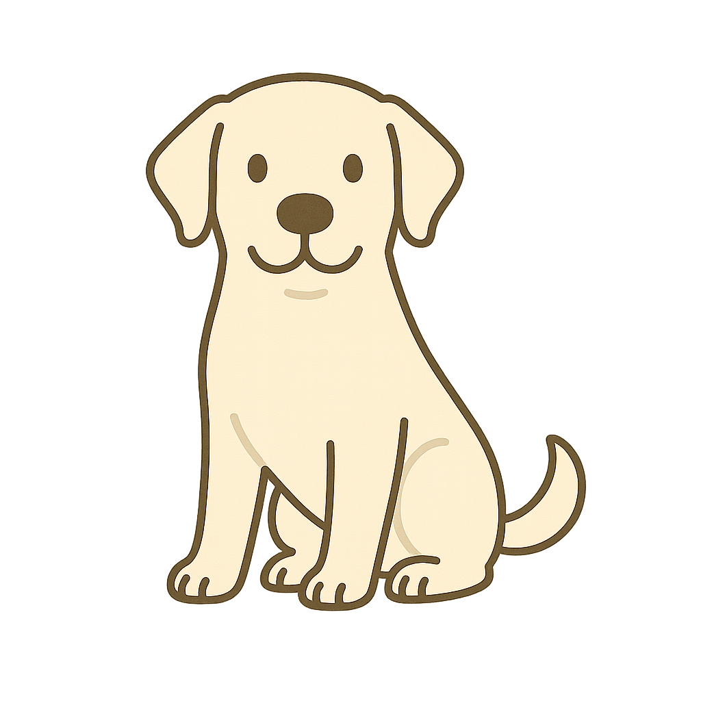 ラブラドールレトリバーのフリーイラストです