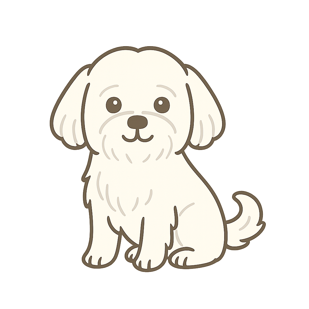 マルチーズのフリーイラストです