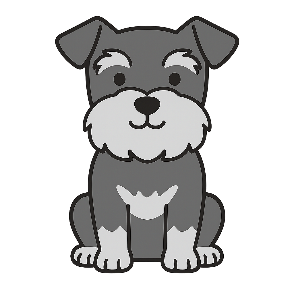 ミニチュアシュナウザーのフリーイラストです