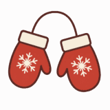 クリスマスっぽいミトン手袋のフリーイラスト