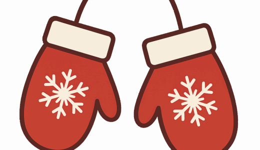 クリスマスっぽい「ミトンの手袋」のイラスト
