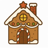 ジンジャーブレッドハウス（お菓子の家）のフリーイラストです