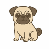 パグのフリーイラストです