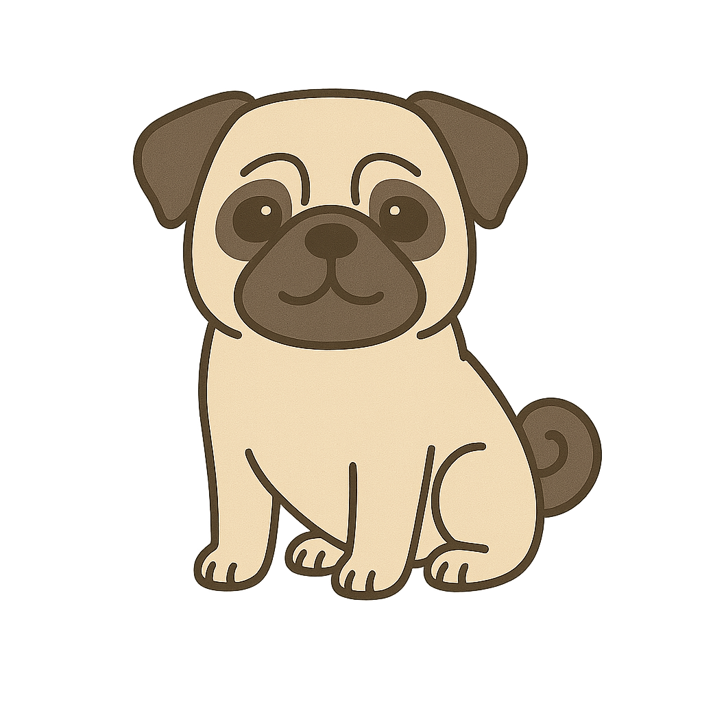 パグのフリーイラストです