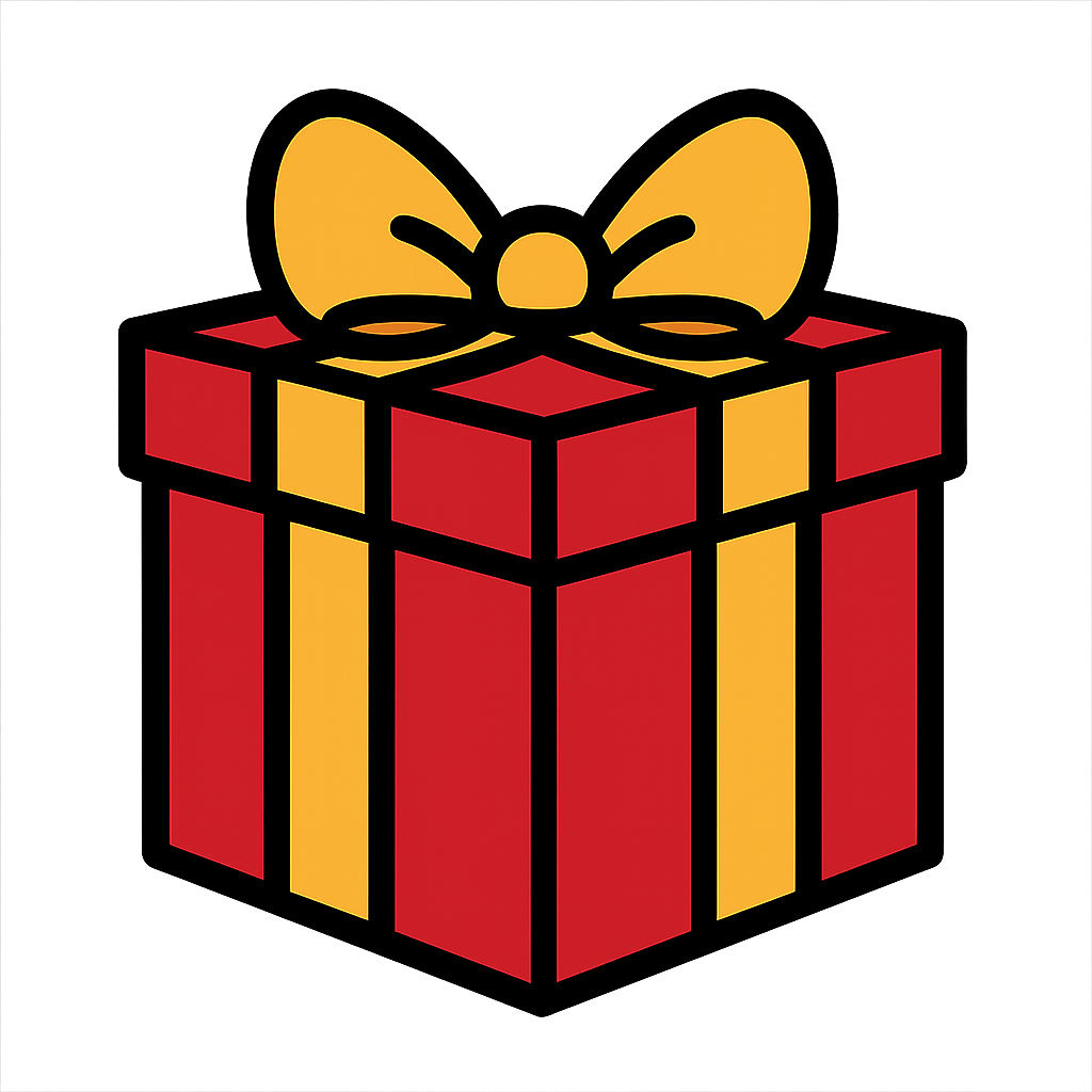 プレゼントボックス(赤)のフリーイラストです
