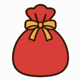 プレゼント袋のフリーイラストです