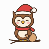 フクロウサンタのフリーイラストです