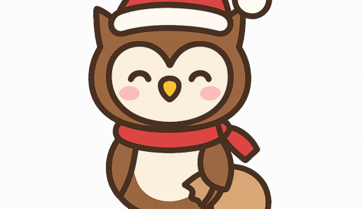 「フクロウのサンタ」のイラスト