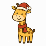 キリンサンタのフリーイラストです