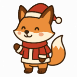 キツネサンタのフリーイラストです