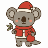 コアラサンタのフリーイラストです