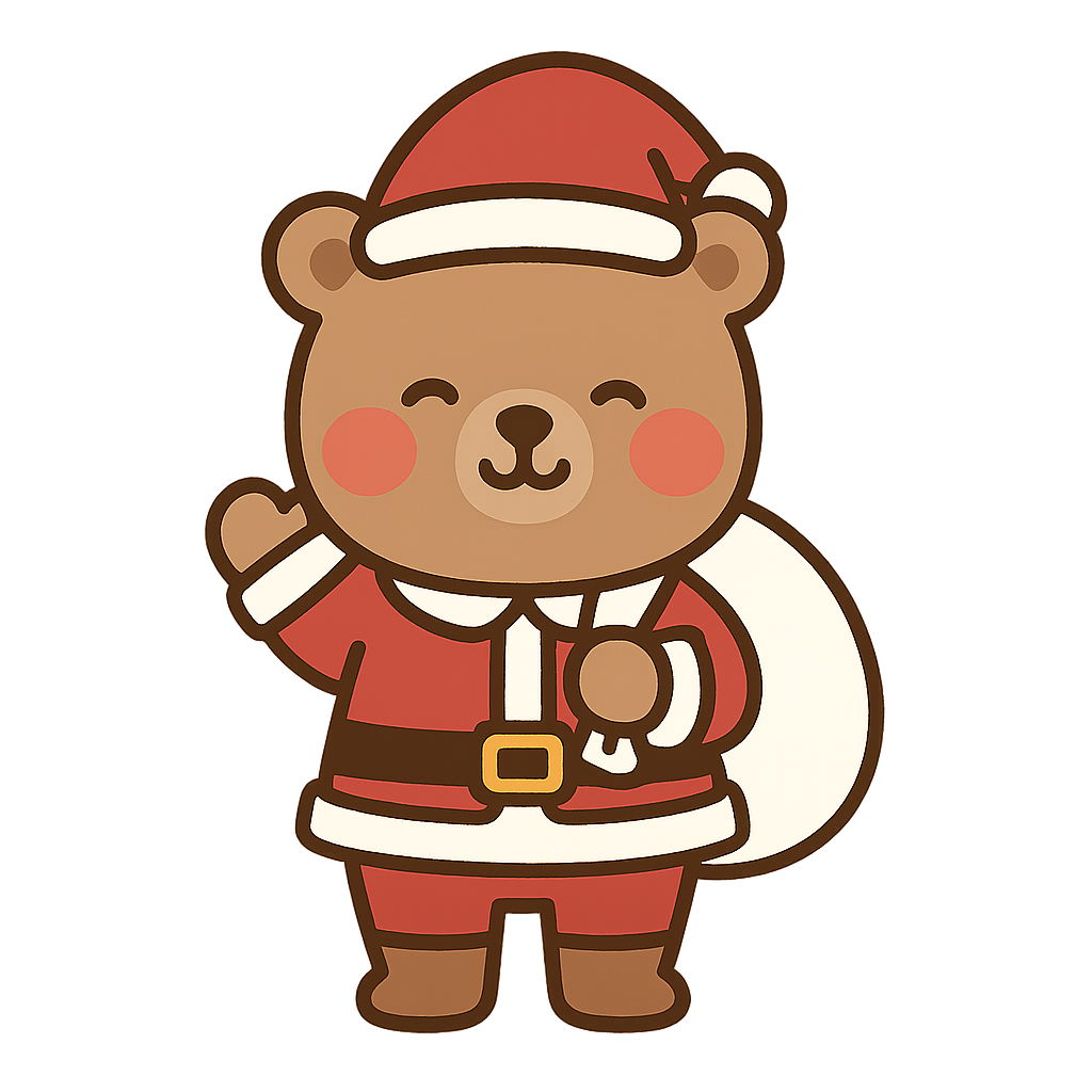 クマサンタのフリーイラストです