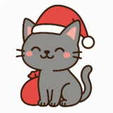 ネコサンタのフリーイラスト2です