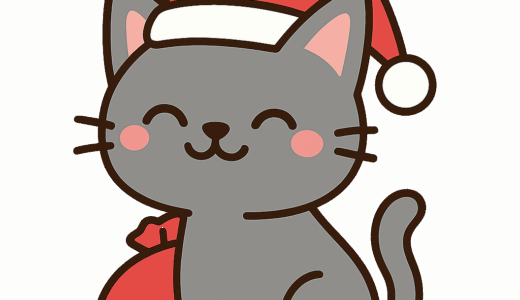「ネコのサンタ」のイラスト