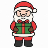プレゼントを抱えているサンタさんのフリーイラストです