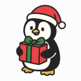 ペンギンサンタのフリーイラストです
