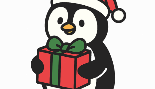 「ペンギンのサンタ」のイラスト