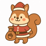 リスサンタのフリーイラストです