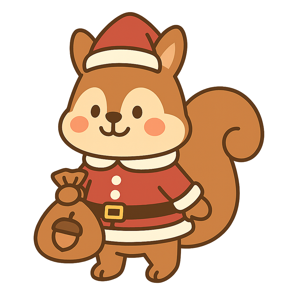 リスサンタのフリーイラストです