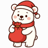シロクマサンタのフリーイラストです
