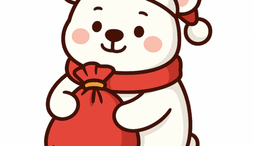 「シロクマのサンタ」のイラスト