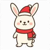 ウサギサンタのフリーイラストです