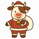 ウシサンタのフリーイラストです