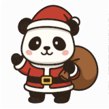 パンダサンタのフリーイラストです